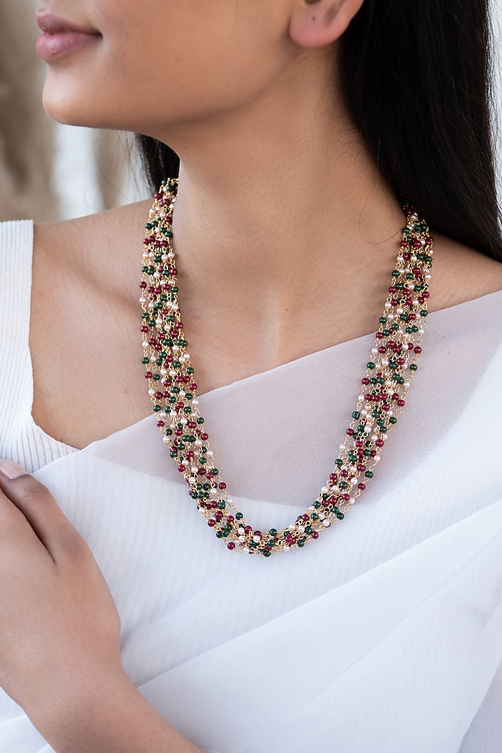 Multi-Colored Beaded Necklace by Do Taara at Pernia's Pop Up Shop