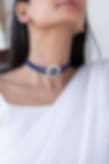 Blue Beaded Choker Necklace by Do Taara