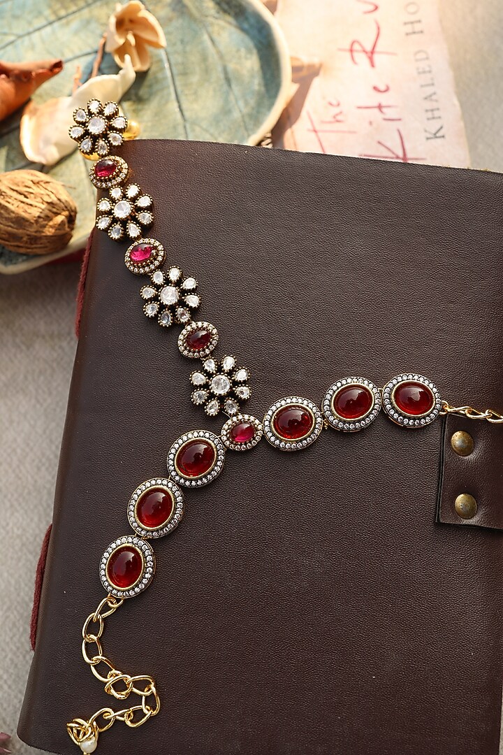 Gold Plated Kundan Polki Hathphool by Do Taara at Pernia's Pop Up Shop