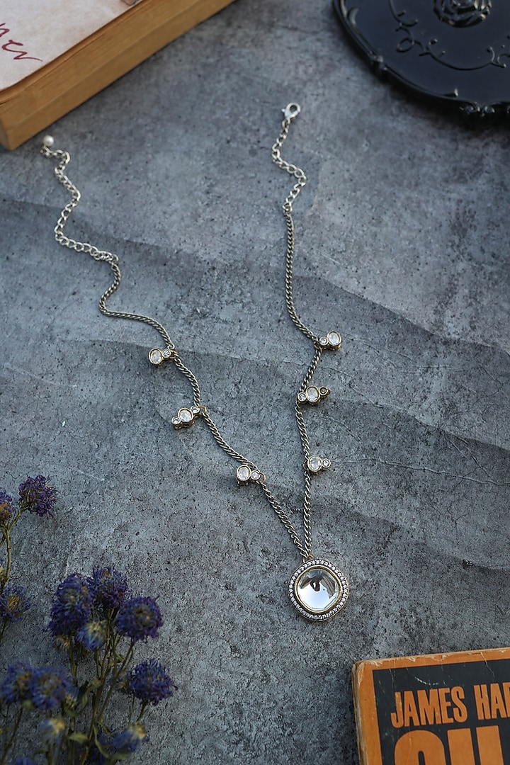 Gold Plated Kundan Polki Necklace by Do Taara at Pernia's Pop Up Shop
