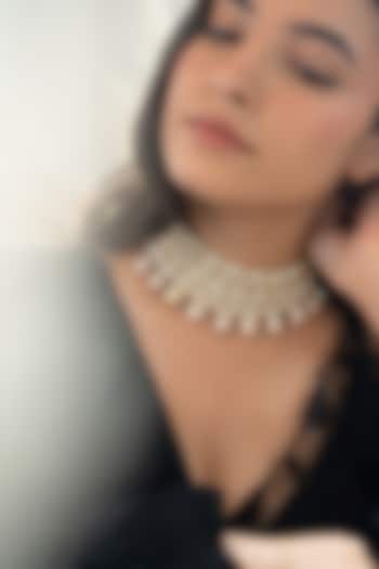 Gold Plated Pearl & Gold Beaded Necklace by Do Taara at Pernia's Pop Up Shop