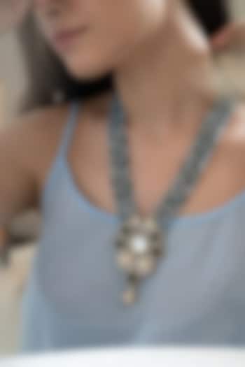 Gold Plated Polki & Cubic Zirconia Necklace by Do Taara at Pernia's Pop Up Shop