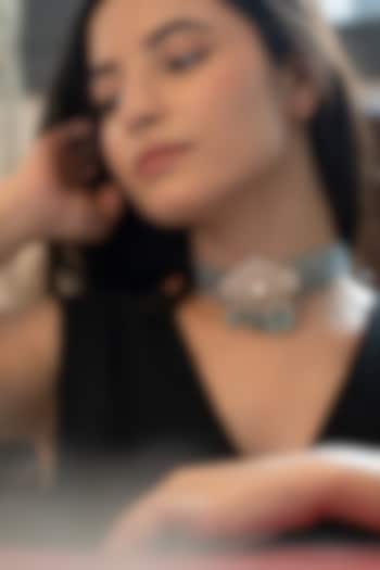 Gold Plated Pearl & Blue Onyx Necklace by Do Taara at Pernia's Pop Up Shop