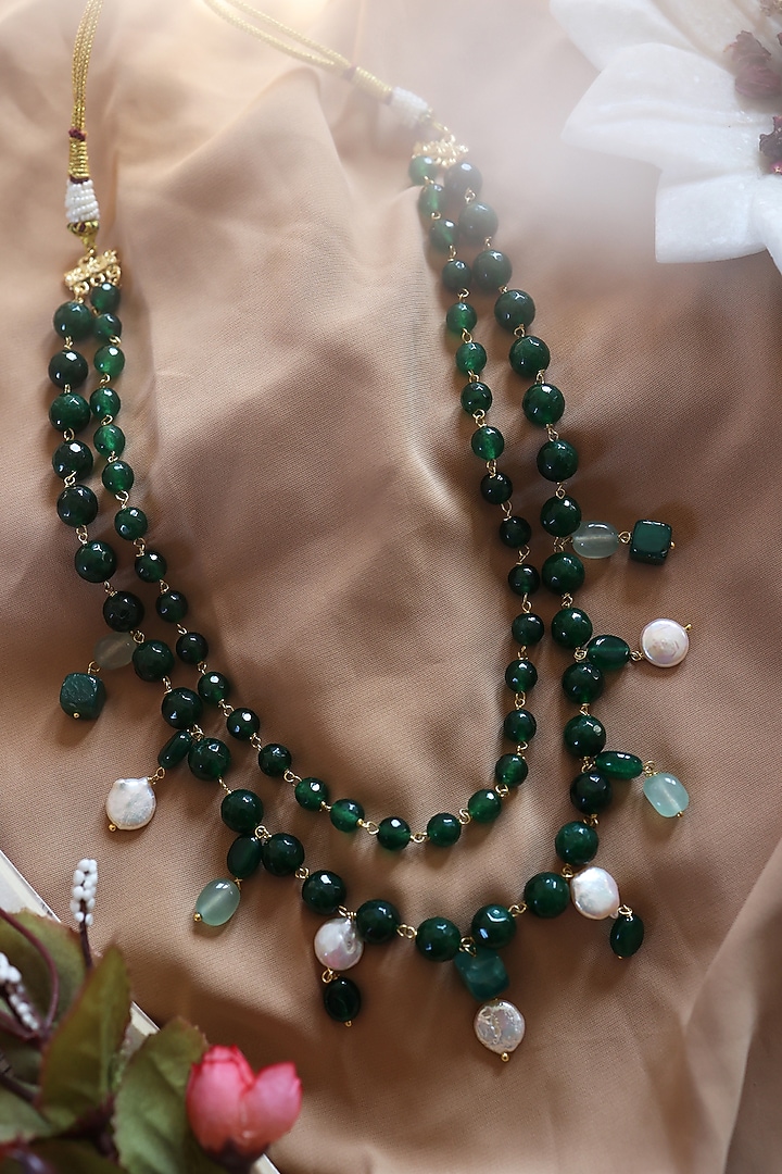 Gold Plated Pearl Layered Necklace by Do Taara at Pernia's Pop Up Shop