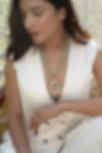 Gold Plated Kundan Polki & Pearl Necklace by Do Taara at Pernia's Pop Up Shop