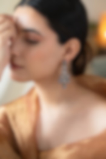 Black Rhodium Finish Cubic Zirconia Dangler Earrings by Do Taara at Pernia's Pop Up Shop