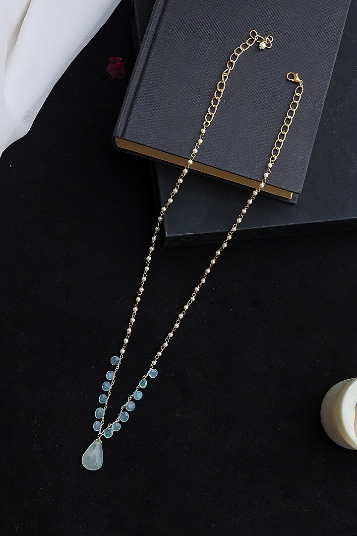 Gold Plated Natural Stone Necklace by Do Taara at Pernia's Pop Up Shop