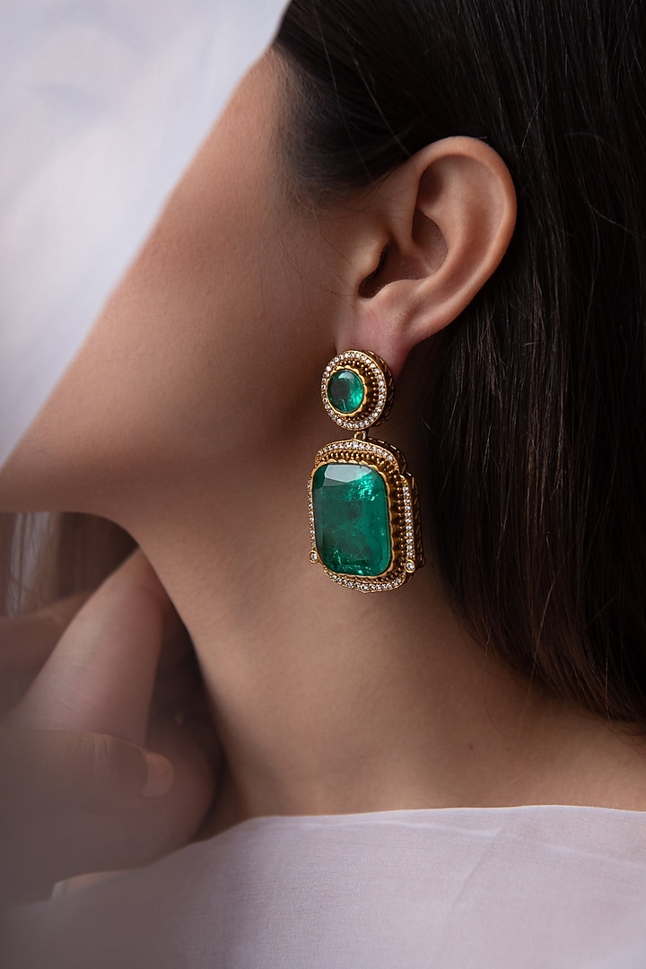 Gold Plated Swarovski & Cubic Zirconia Necklace Set by Do Taara at Pernia's Pop Up Shop
