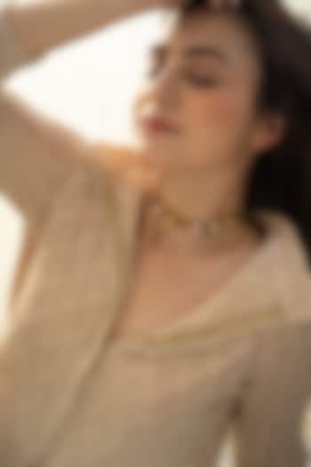 Gold Plated Multi-Colored Natural Stone Necklace by Do Taara at Pernia's Pop Up Shop