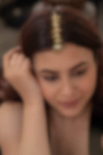 Gold Plated Kundan Polki Maangtikka by Do Taara at Pernia's Pop Up Shop
