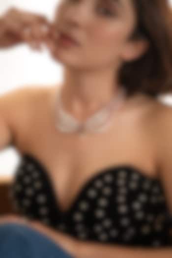 Gold Plated Kundan Polki & Pearl Necklace by Do Taara at Pernia's Pop Up Shop