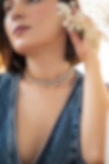 Gold Plated Kundan Polki & Pearl Choker Necklace by Do Taara at Pernia's Pop Up Shop