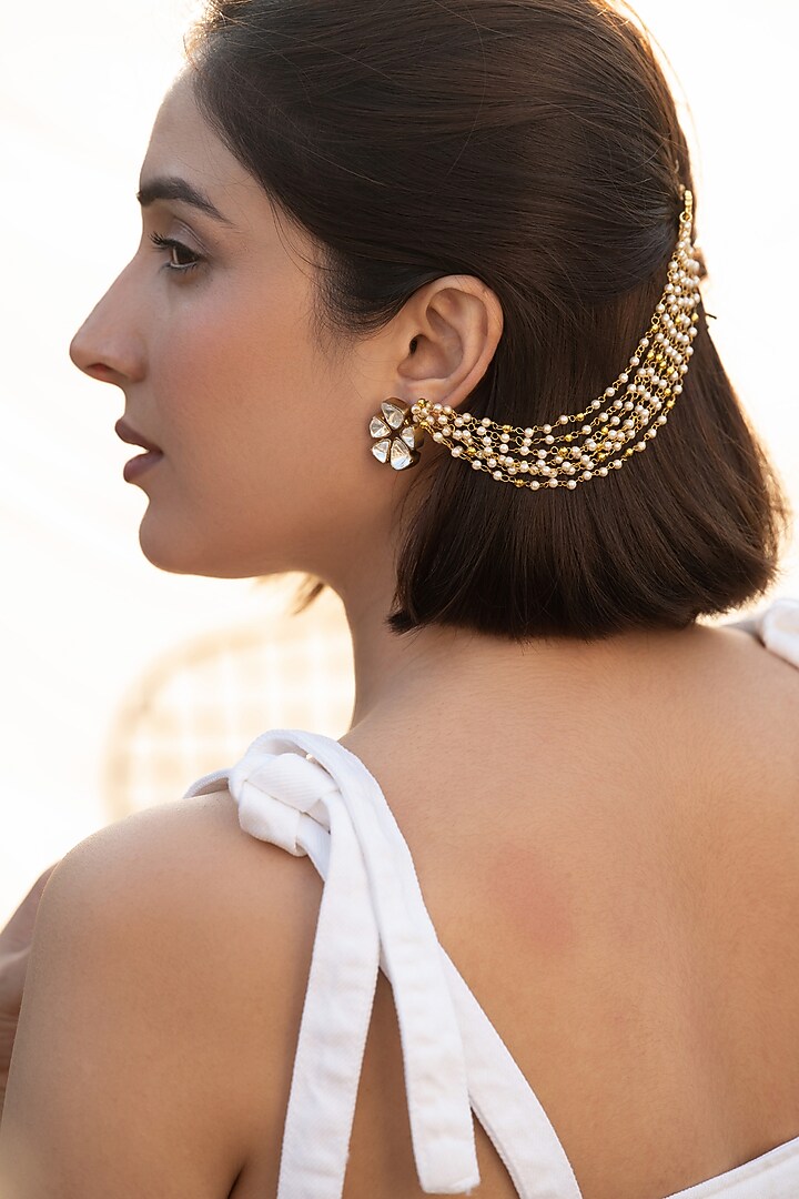 Gold Plated Pearl Kaan Chain by Do Taara at Pernia's Pop Up Shop