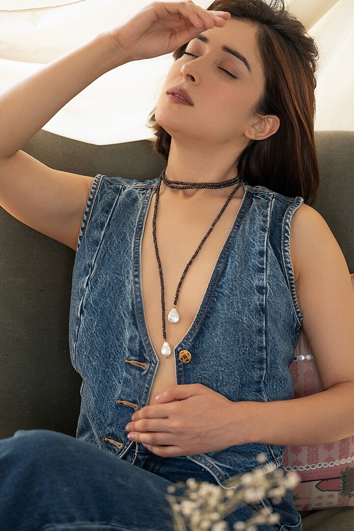 Gold Plated Pearl Necklace by Do Taara at Pernia's Pop Up Shop