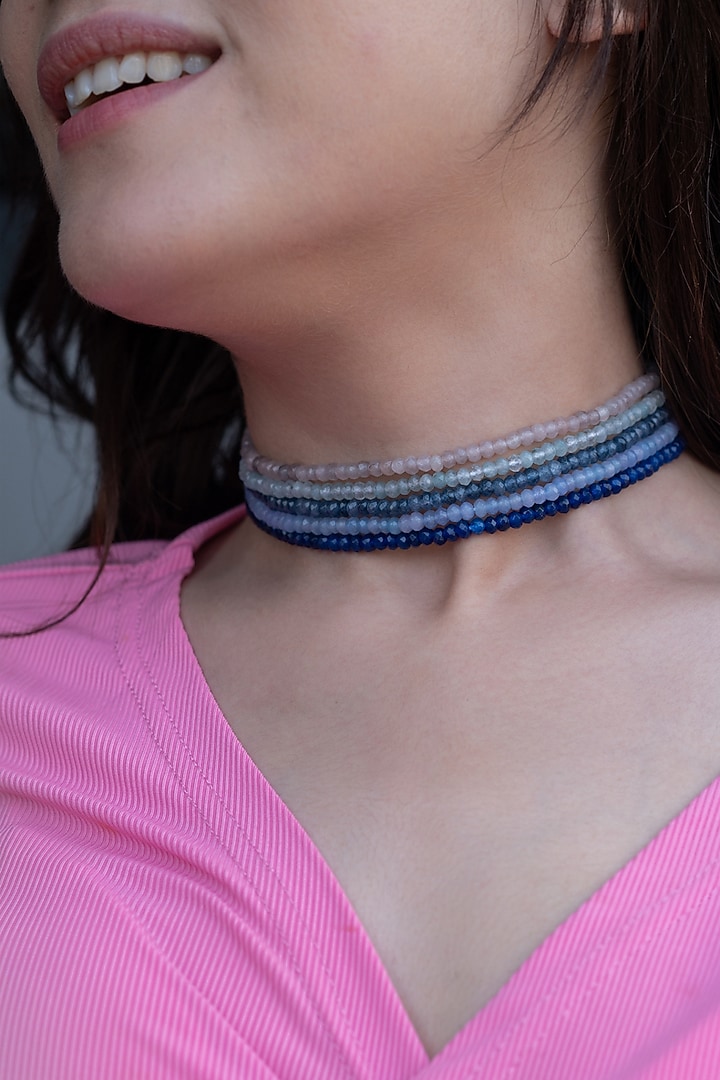 Gold Plated Blue Onyx Choker Necklace by Do Taara at Pernia's Pop Up Shop