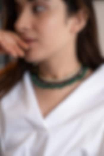 Gold Plated Kundan Polki & Natural Stone Choker Necklace by Do Taara at Pernia's Pop Up Shop