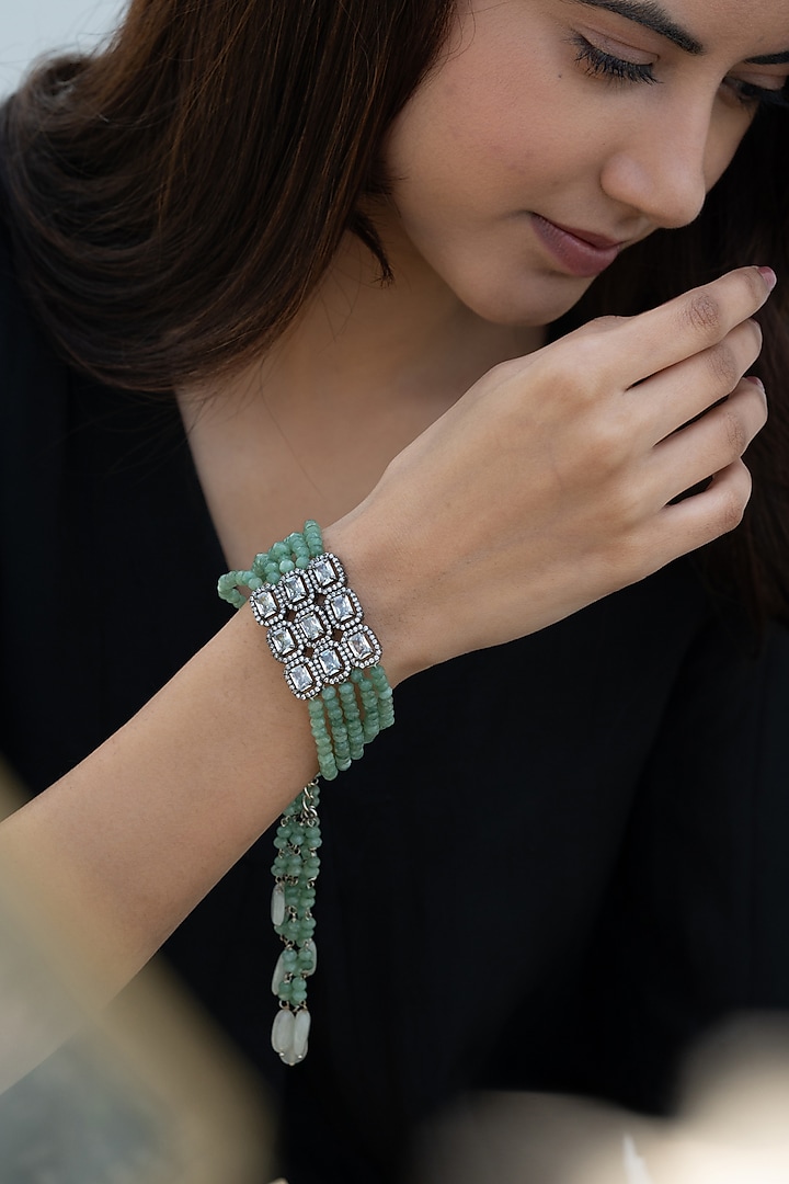 Gold Plated Faux Diamond & Cubic Zirconia Bracelet by Do Taara at Pernia's Pop Up Shop