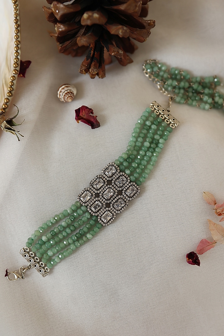 Gold Plated Faux Diamond & Cubic Zirconia Bracelet by Do Taara at Pernia's Pop Up Shop