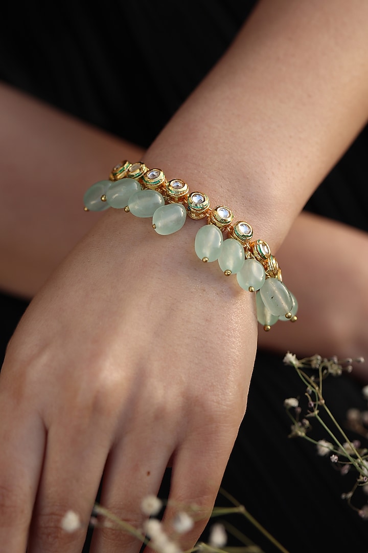 Gold Plated Natural Stone Bracelet by Do Taara at Pernia's Pop Up Shop