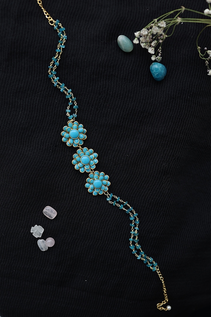 Gold Plated Natural Stone Patchi Necklace by Do Taara at Pernia's Pop Up Shop