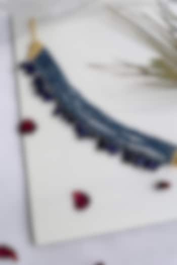 Gold Plated Blue Onyx & Natural Stone Choker Necklace by Do Taara at Pernia's Pop Up Shop