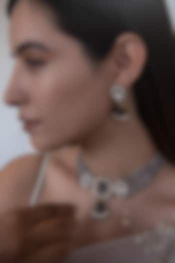 Gold Plated Natural Stone & Kundan Polki Necklace Set by Do Taara at Pernia's Pop Up Shop