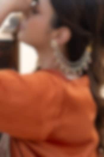 Gold Plated Kundan Polki & Multi-Colored Onyx Earchains by Do Taara at Pernia's Pop Up Shop