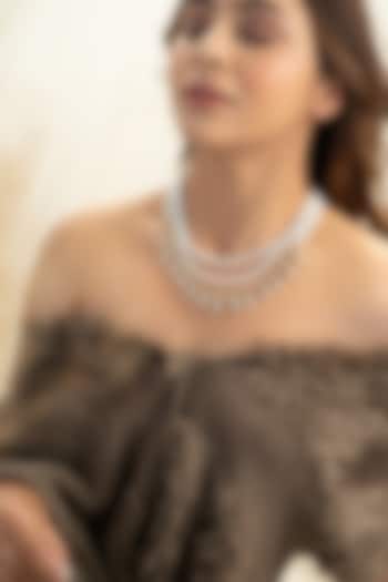 Gold Plated Kundan Polki & Pearl Layered Necklace by Do Taara at Pernia's Pop Up Shop