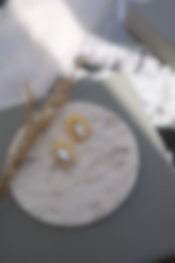 Gold Plated Baroque Pearl Stud Earrings by Do Taara at Pernia's Pop Up Shop