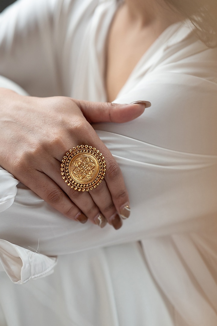 Gold Plated Temple Ring by Do Taara at Pernia's Pop Up Shop