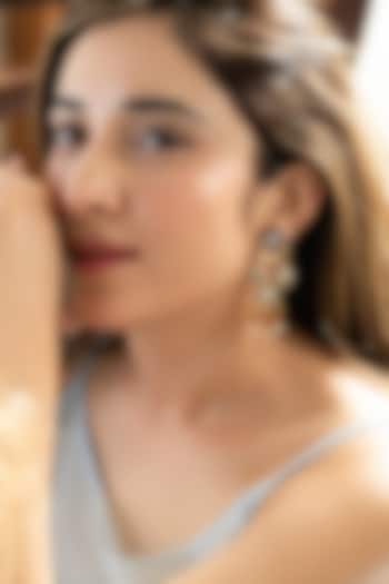 Gold Plated Multi-Colored Kundan Polki & Pearl Dangler Earrings by Do Taara at Pernia's Pop Up Shop