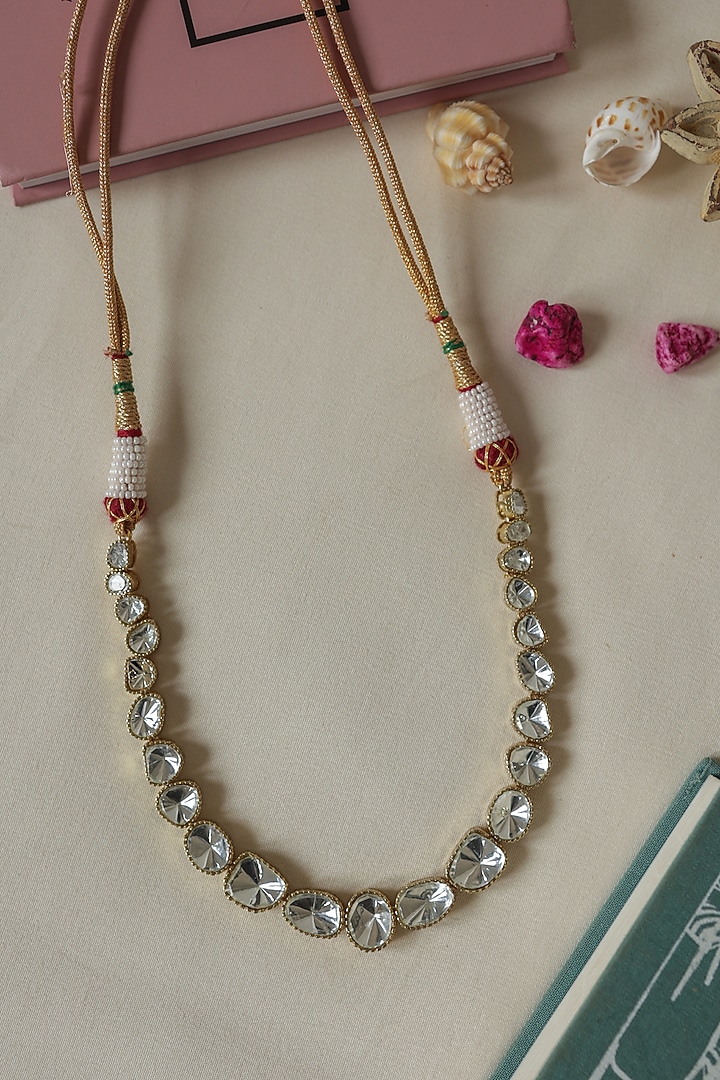 Gold Plated Kundan Polki Necklace by Do Taara at Pernia's Pop Up Shop