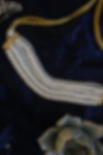 Gold Finish Pearl Choker Necklace by Do Taara at Pernia's Pop Up Shop