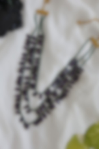 Gold Plated Multi-Layered Necklace With Purple Stones by Do Taara at Pernia's Pop Up Shop