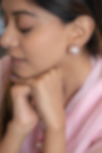 Rose Gold Plated Pearl Stud Earrings by Do Taara at Pernia's Pop Up Shop