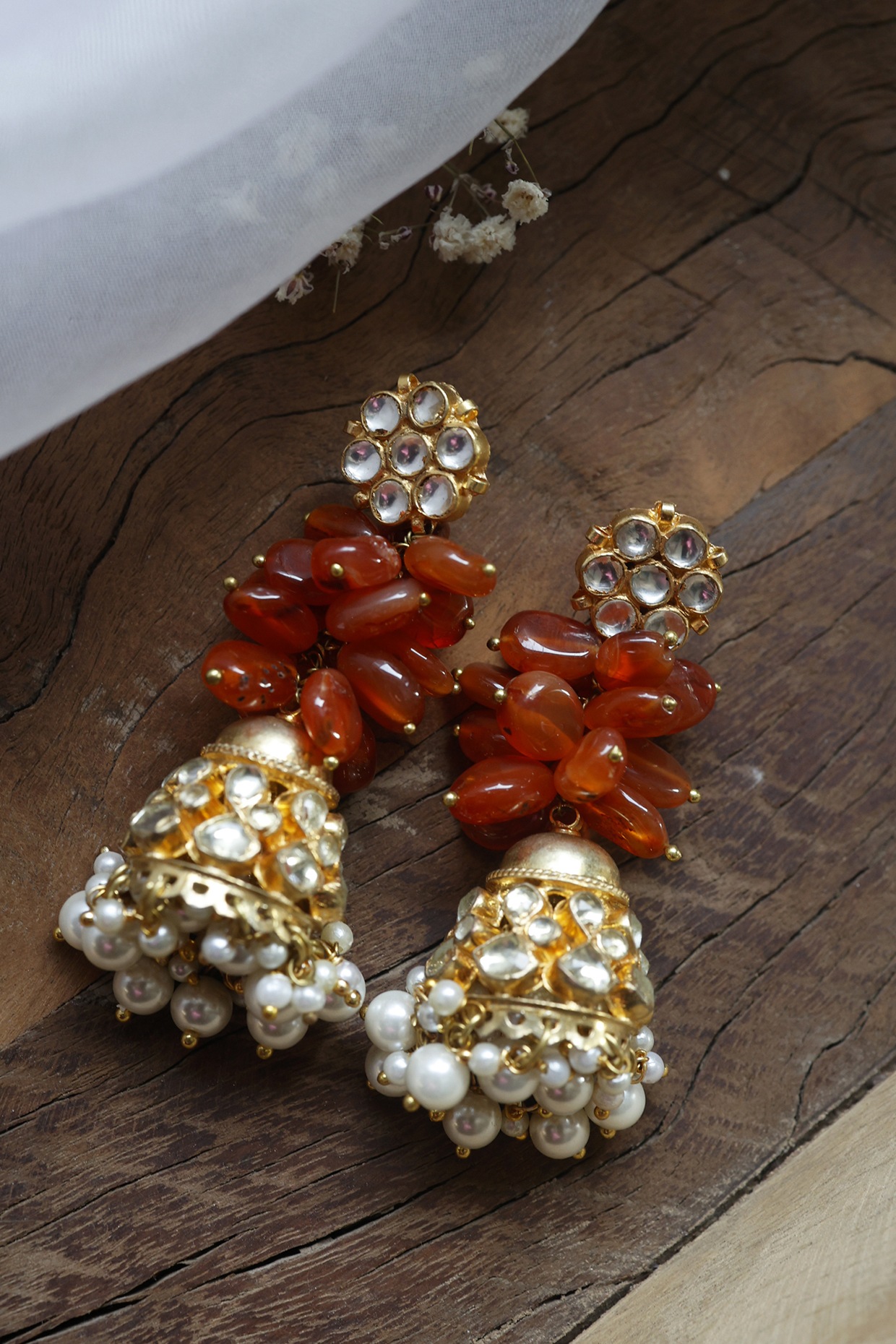 Bright! Orange & Gold Sphere Bauble Drop Clip-on Earrings | Boardwalk  Vintage