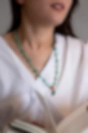 Gold Plated Turquoise Natural Stone Necklace by Do Taara at Pernia's Pop Up Shop