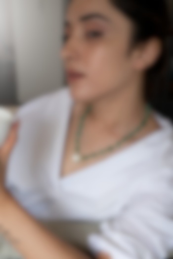 Gold Plated Turquoise Natural Stone & Kundan Polki Necklace by Do Taara at Pernia's Pop Up Shop