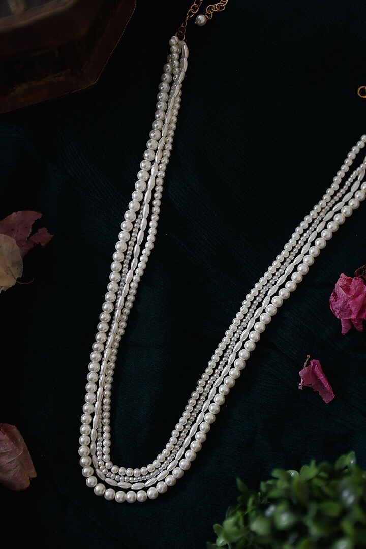 Gold Plated Freshwater Pearl Layered Necklace by Do Taara at Pernia's Pop Up Shop