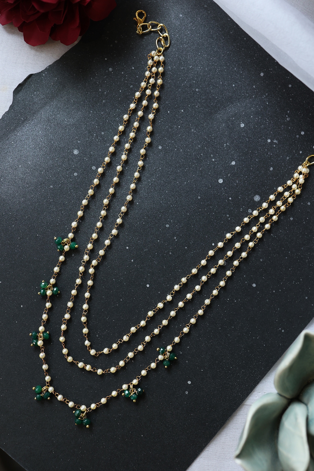 Desiree Pearl & Onyx Necklace - Dori Csengeri Designer Jewelry