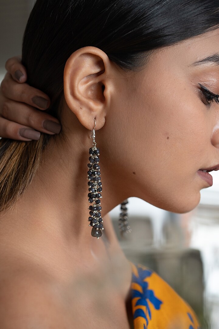 Gold Plated Black Onyx Dangler Earrings by Do Taara at Pernia's Pop Up Shop