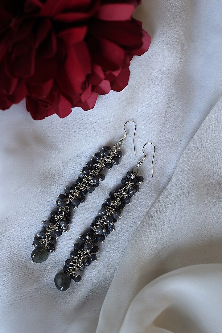 Gold Plated Black Onyx Dangler Earrings by Do Taara at Pernia's Pop Up Shop