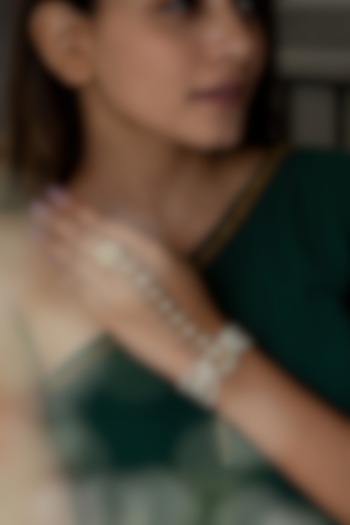 Gold Plated Kundan & Pearl Hathphool by Do Taara at Pernia's Pop Up Shop