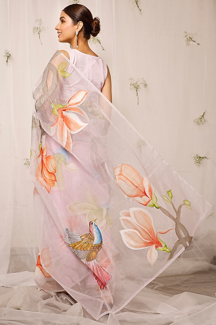 Purple Organza Festive Saree Set by Pheeta at Pernia's Pop Up Shop