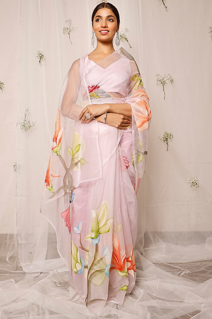 Purple Organza Festive Saree Set by Pheeta at Pernia's Pop Up Shop