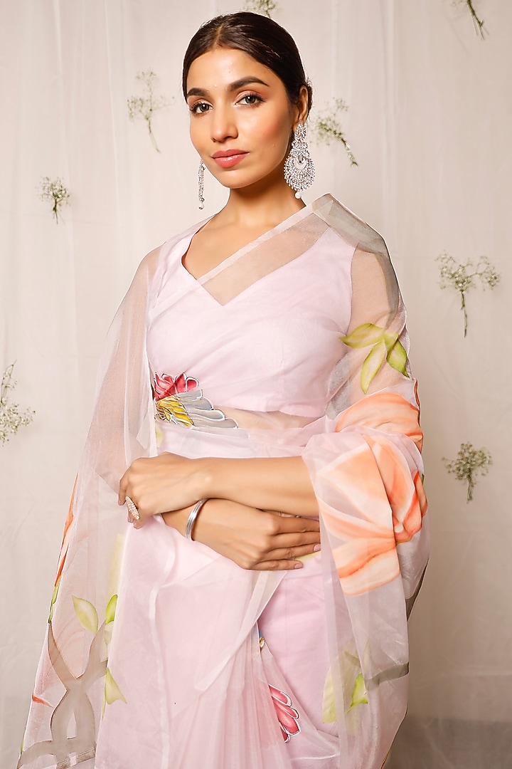 Purple Organza Festive Saree Set by Pheeta at Pernia's Pop Up Shop