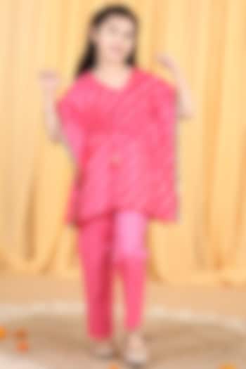 Pink Georgette Pant Set For Girls by Piccolo at Pernia's Pop Up Shop
