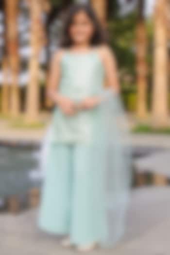 Green Sequins Sharara Set by Piccolo at Pernia's Pop Up Shop