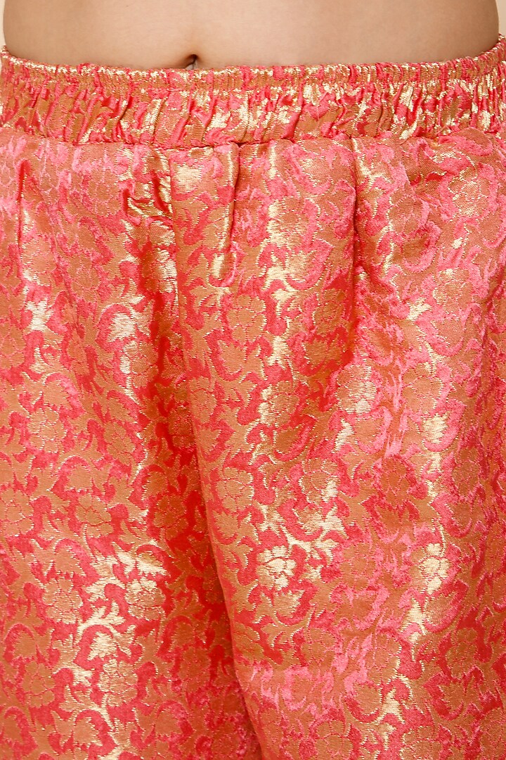 Pink Silk Kurta Set For Girls by Piccolo at Pernia's Pop Up Shop