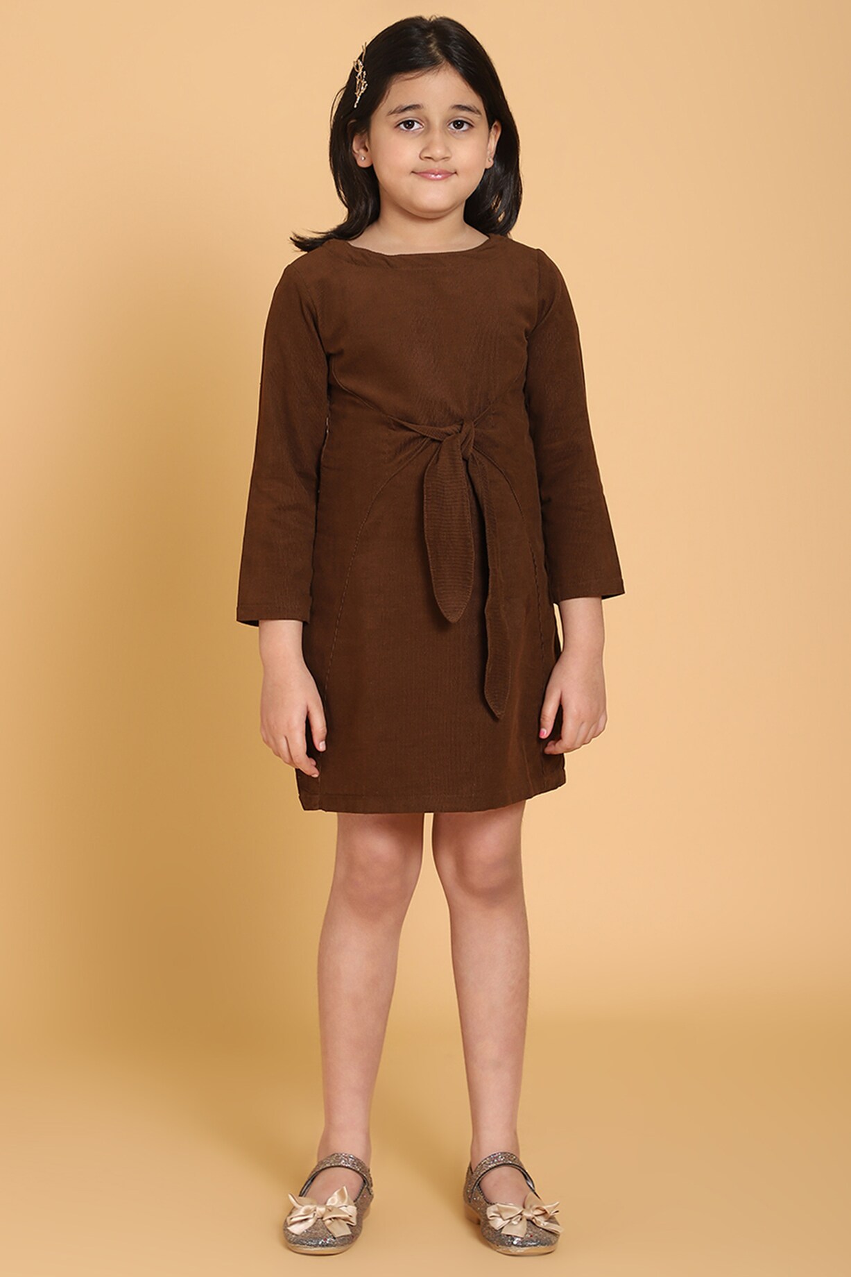brown corduroy mini dress Becca Brown Corduroy Strapless Dress main image 0